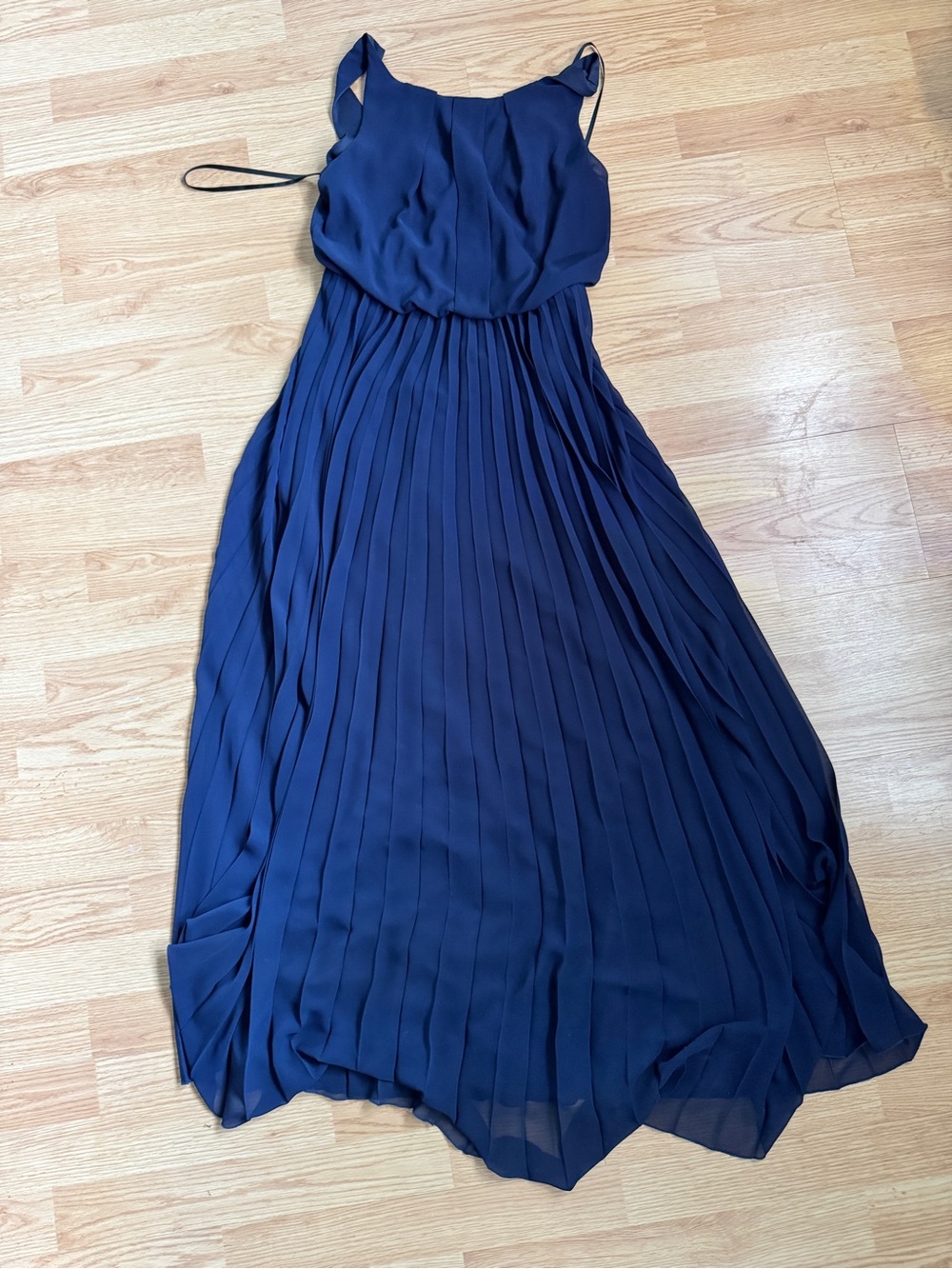 B Darlin Navy Pleated Maxi Dress